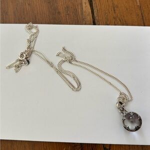 Stirling silver chain and crystal ball pendant
